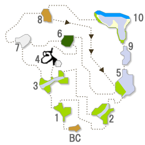 孤島フィールドのマップ