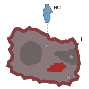 溶岩島のマップ